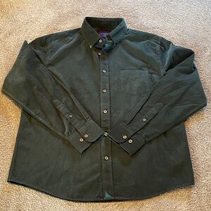 UNTUCKit Corduroy Button Down Shirt Forest Green Size LARGE FA22